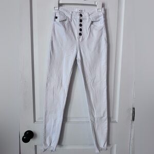 KanCan White Button-Fly Jeans